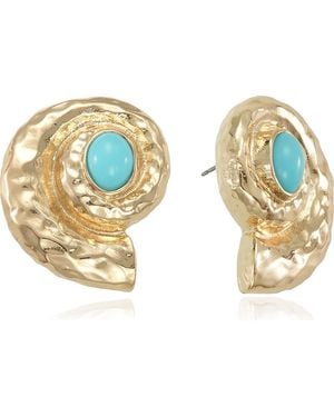 Ettika Reconstituted Conch Shell Stud Earrings - Metallic