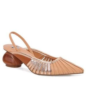 Ninety Union Alllison Pointed Tie Kitten Heel Slingback Pump - Brown