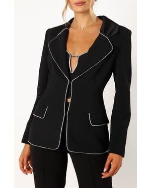 Petal & Pup Shiloh Crystal Embellished Blazer - Black