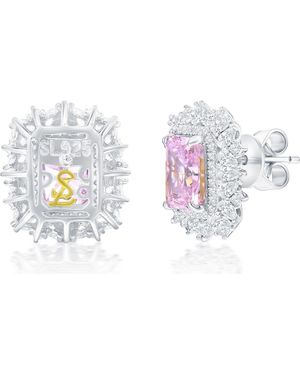 Suzy Levian Gala Firework Cluster Stud Earrings - Pink