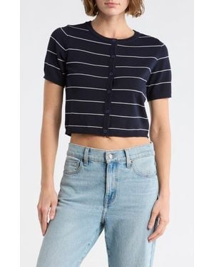 Blu Pepper Short Sleeve Cardigan - Blue