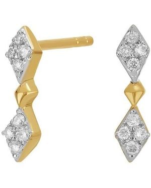 CARRIERE JEWELRY Diamond Geo Drop Earrings - White