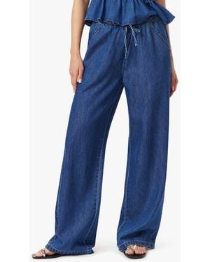 Habitual Drawstring Waist Wide Leg Jeans - Blue