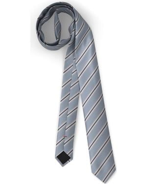 HUGO Stripe Silk Tie - Gray