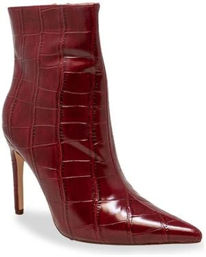 In Touch Footwear Croc Embossed Bootie - Red