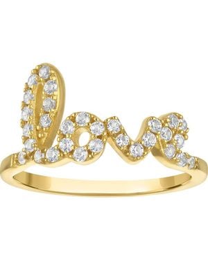 FZN Cubic Zirconia Love Ring - Metallic