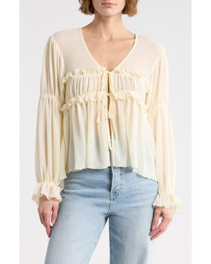 Vigoss Ruffle Babydoll Top - White