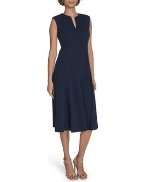 Calvin Klein Sleeveless A-Line Midi Dress - Blue