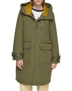 Andrew Marc Water Resistant Hooded Jacket - Brown