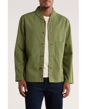 Imperfects Organic Cotton Canvas Shepherds Shirt Jacket - Green