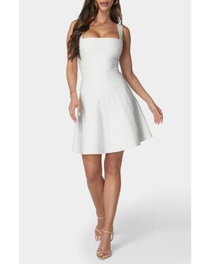 Bebe Bandage A-Line Minidress - White