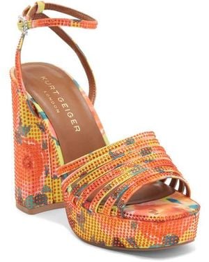 Kurt Geiger Pierra Ankle Strap Platform Sandal - Orange