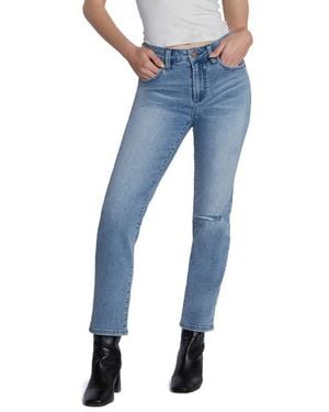 HINT OF BLU Serene Mid Rise Crop Straight Leg Jeans - Blue