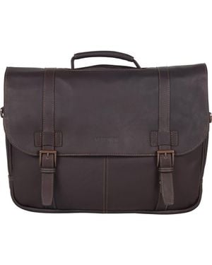 Kenneth Cole Colombian Leather 16” Laptop Computer Portfolio Messenger Briefcase - Purple