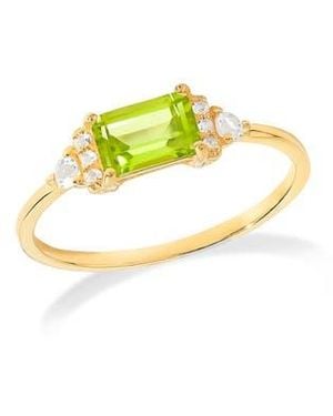 YS GEMS Baguette & Round Mix Gemstone Ring - Yellow