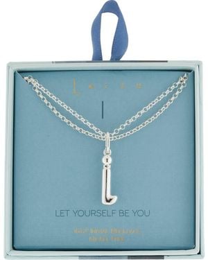 Leith Lowercase Initial Bubble Pendant Necklace - Blue