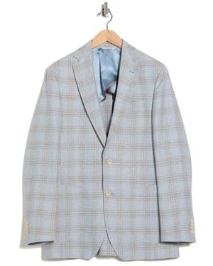 Jack Victor Hampton Plaid Wool & Linen Blend Sport Coat - Blue