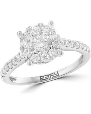 Effy Sterling Diamond Halo Ring - Metallic