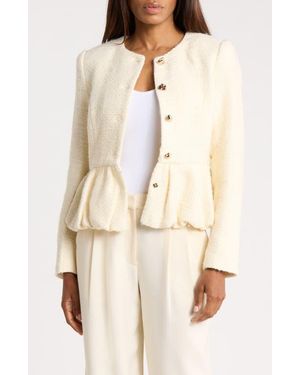 Astr Nicolle Peplum Jacket - Natural