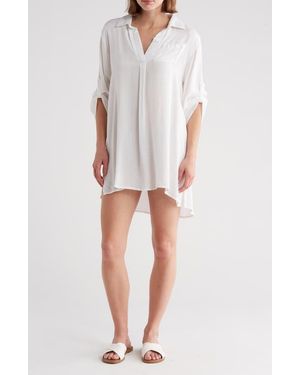 Boho Me Oversize Cover-Up Shirt - White