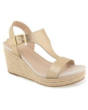 Kenneth Cole Card Platform Wedge Sandal - Natural