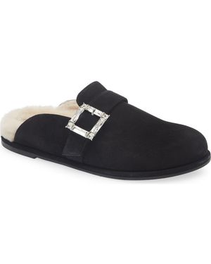 Stuart Weitzman June Genuine Shearling Mule - Black