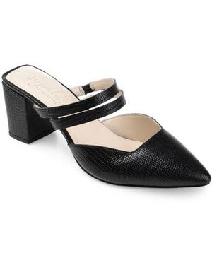 Journee Signature Kaitlynn Lizard Embossed Pointed Toe Pump - Black
