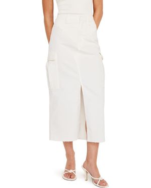 GOOD AMERICAN Cargo Midi Skirt - White