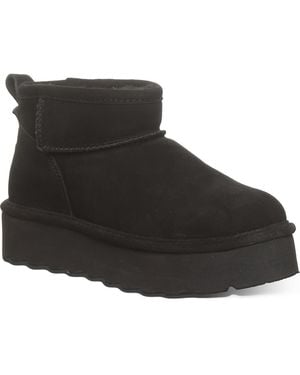 BEARPAW Retro Shorty Water Repellent Platform Boot - Black
