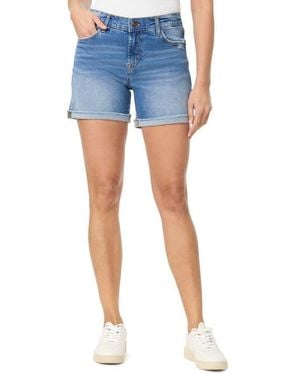 Kensie Single Roll Cuffed Shorts - Blue