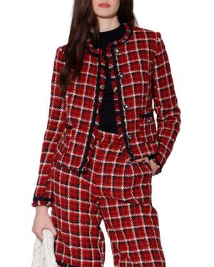 Walter Baker Taryn Plaid Tweed Jacket - Red