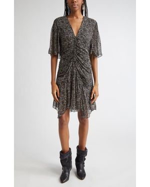 Isabel Marant Vivienne Ruched Chiffon Dress - Multicolor