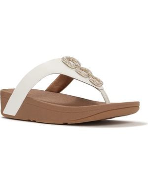 Fitflop Flowrise Crystal Wedge Flip Flop - Brown