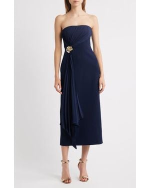 Acler Whitnell Strapless Draped Cocktail Dress - Blue