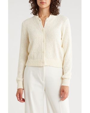 Calvin Klein Open Stitch Cotton Blend Cardigan - Natural