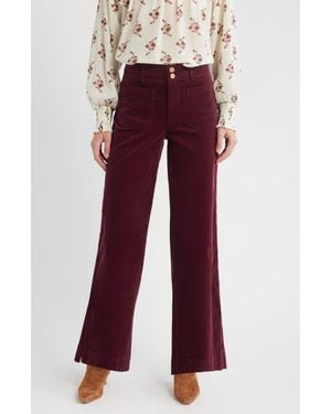 Wit & Wisdom Emma 'Ab'Solution Wide Leg Corduroy Pants - Red