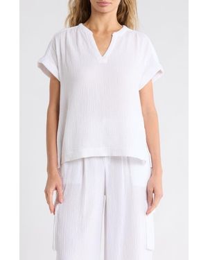 Splendid Saint Tropez Gauze Top - White