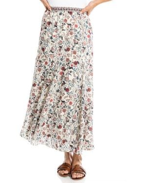 Max Studio Georgette Godet Maxi Skirt - White