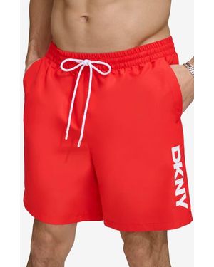 DKNY Core Volley Swim Trunks - Red
