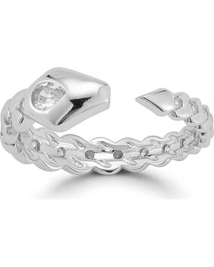 Chloe and Madison Cubic Zirconia Snake Cuff Braceletpavé Cz Snake Cuff Bracelet - White