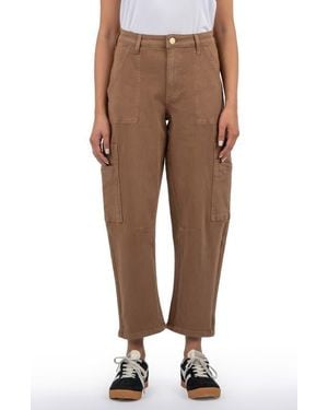 Kut From The Kloth Kaya High Waist Straight Leg Cargo Pants - Brown