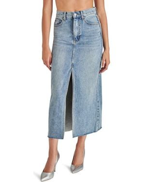 Steve Madden Avani Front Slit Denim Skirt - Blue