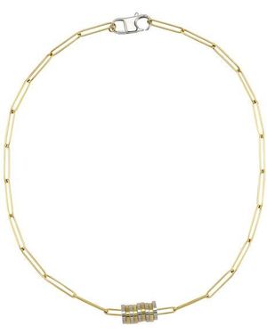 Rebel Gender Inclusive Two-Tone Disc Chain Necklace - White