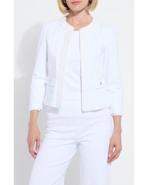 Lyssé Arbor Embroidered Cotton Blend Jacket - White