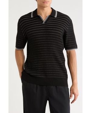 DKNY Dyson Johnny Collar Polo - Black