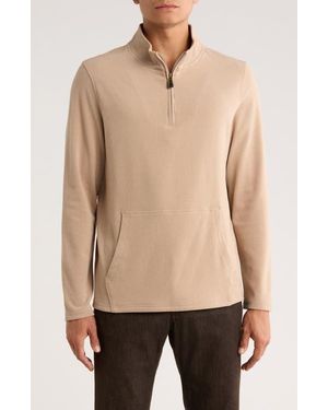 Rainforest Catalina Hills Stripe Quarter Zip Pullover - Natural