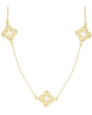 Adornia Clover Station Necklace - Black
