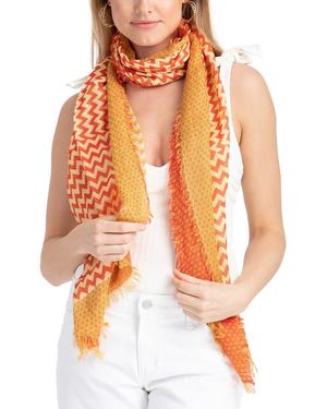 Saachi Sunburst Chevron Scarf - Orange