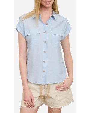 Blu Pepper Button Front Shirt - Blue