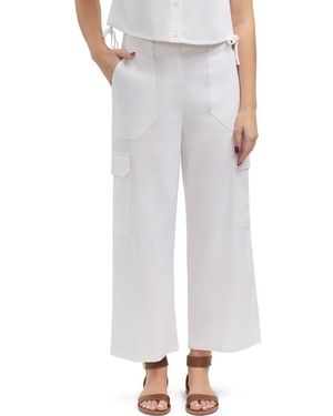 Ellen Tracy Wide Leg Linen Blend Cargo Pants - Gray
